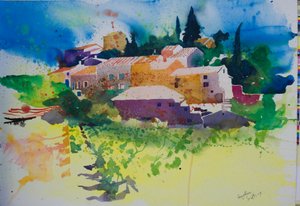 Fouzilhon, 2009 (akvarel) od Simon Fletcher