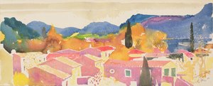 La tour sur Orb, 2004 Francie (akvarel) od Simon Fletcher