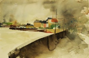 Přístav Monkstown, Cork, 2003 (akvarel) od Simon Fletcher