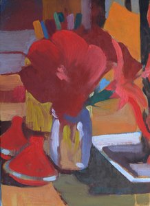 Marocká červeň, 2014 (olej na desce) od Simon Fletcher