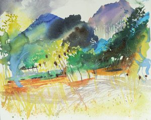 Severní Mallorca, 2016 (akvarel) od Simon Fletcher