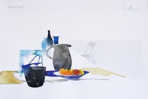 Studiové světlo (akvarel na papíře) od Simon Fletcher