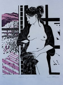 Žena u obrazovky od Simon Fletcher