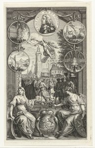 Alegorie povýšení Viléma IV na stadtholder, 1747 od Simon Fokke