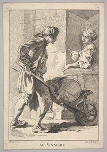 Reverzní kopie octa Au Vinaigre, z Le Cris de Paris The Cries of Paris..., 18. století. od Simon Francois Ravenet