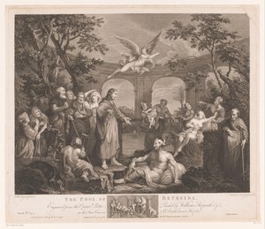 Kristus uzdravuje nemocné z Bethesdy The Pool of Bethesda (název na objektu)