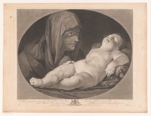 Marie se spícím Kristem Panna Marie a Ježíšek (titul na předmětu)