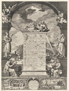 Alegorie vyznání víry se čtyřmi evangelisty od Simon Frisius