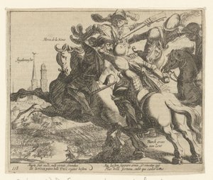 François de la Noue zajatý během bitvy u Ingelmunsteru, 1580 od Simon Frisius