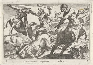 Herkules v boji s kentaury od Simon Frisius