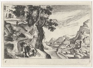 Landschap se setkal s Judou en Tamar Zuid-evropská krajina (název série) Topografie různých regionů (název seriálu) od Simon Frisius
