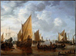 Frederick Henry, princ Oranžský navštíví flotily v Dordrechtu v roce 1646