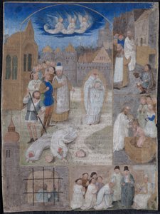 List vyříznutý z breviáře Karla Smělého a Markéty z Yorku: Mučednictví Saint Denis od Simon Marmion