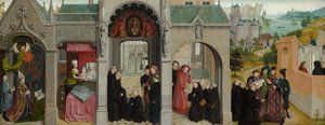 Výjevy ze života svatého Bertina - Zvěstování s proroky a evangelisty od Simon Marmion