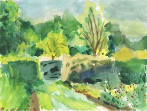 Šunkový dům v divočině, 2019 (akvarel na papíře)