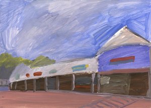 Strip Mall 4, 2023 (akryl na papíře)