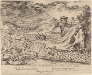 Vrak lodi od Simon Novellanus after Cornelis Cort