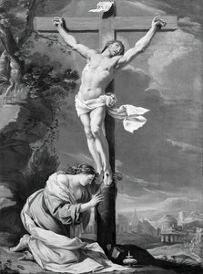 Kristus na kříži s Marií Magdalenou, 164050. od Simon Vouet
