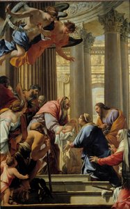 Prezentace v chrámu Obraz Simona Voueta (1590-1649) 17. století Sun. 3,93x2,5m od Simon Vouet