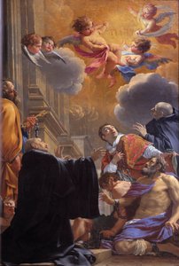 Saint Merry (nebo Saint Mederic), Eveque de Paris (7. století) osvobozující vězně Obraz Simona Voueta (1590-1649) 1640 Kostel Saint Merri (Merry), Paříž od Simon Vouet