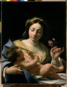 Panna a dítě Ježíš (olej na plátně) od Simon Vouet