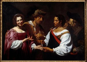 Věštkyně Obraz Simona Voueta (1590-1649) 1620 Ne. 1,2x1,7 m Ottawa, Národní galerie umění od Simon Vouet