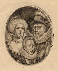 Anna Dánská; král Karel I., princ z Walesu; anglický král Jakub I. a skotský král VI. od Simona De Passe (2)