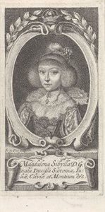 princezna Magdalena Sibylle Saská 1617-1668, vévodkyně Saxe-Altenburg, c. 1647-1648.