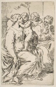 Svatá rodina se sv. Janem Křtitelem, ca. 1640-1642. od Simone Cantarini