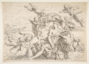 Rape of Europa, ca. 1636. od Simone Cantarini