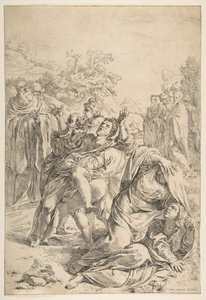 Svatý Benedikt vymítá démona, ca. 1637-1639. od Simone Cantarini