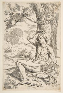 Svatý Sebastián probodnutý šípy a přivázaný ke stromu, ca. 1639.