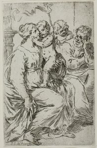 Svatá rodina od Simone Cantarini