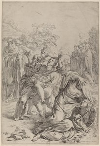 Svatý Benedikt uzdravuje posedlé od Simone Cantarini after Lodovico Carracci