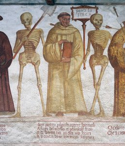 Smrt s mnichem a císařem, detail z Tanec smrti