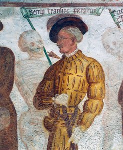 Smrt s mladíkem, detail z Tanec smrti od Simone II Baschenis