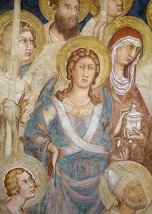 Maesta, detail sv. Michaela, 1315 freska od Simone Martini