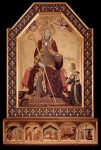 Svatý Ludvík z Anjou (z Toulouse) koruna Robert I. Neapolský (1277-1343) Obraz Simone Martini (asi 1284-1344) 1317 Rozměr 200x138 cm Neapol, Museo Nazionale di Capodimonte, inv Q 34 od Simone Martini