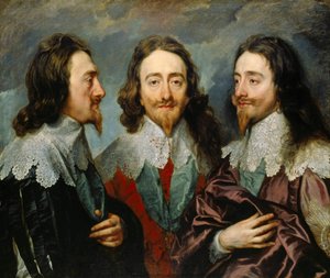 Karel I., anglický král 1600-1649, z Three Angles The Triple Portrait, 1636.