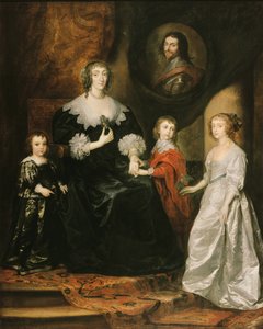 Portrét vdovy po vévodovi z Buckinghamu a jejích dětí, 1633.