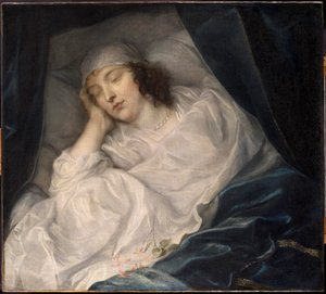 Venetia, lady Digbyová, na smrtelné posteli od Sir Anthony van Dyck