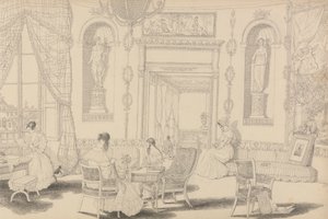 Album 30 zhlédnutí v Tyrolsku a Itálii: Kruhový budoár v kasinu Pecori 10. října 1841