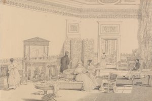 Album 30 pohledů v Tyrolsku a Itálii: Přijímací místnost, Casino Pecori 12. října 1841