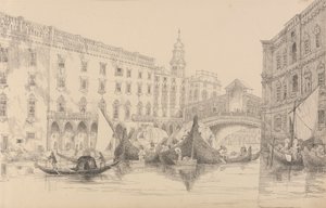 Album 30 pohledů v Tyrolsku a Itálii: The Rialto - Benátky 8. listopadu 1840