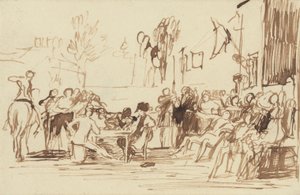 Důchodci z Chelsea čtou depeši Waterloo od Sir David Wilkie