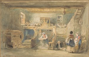 Interiér Pitlessie Mill s mužem, který proséval kukuřici od Sir David Wilkie