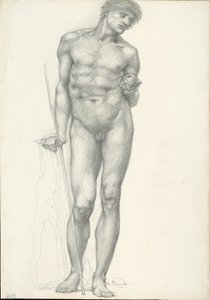 Paříž se zlatým jablkem v levé ruce, pro trojský triptych (skicář #2638)