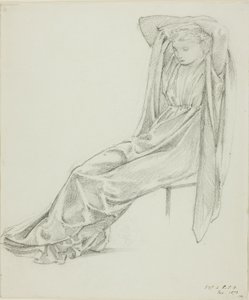 Sedící ženská postava od Sir Edward Burne Jones