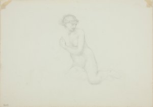 Sedící ženský akt od Sir Edward Burne Jones