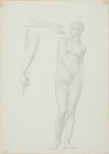 Stojící ženský akt a náčrtky zbraní od Sir Edward Burne Jones